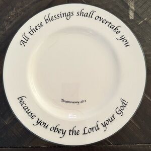 Feed on the Word Scripture on Dinnerware 11” Dinner Plate Deuteronomy 28:2